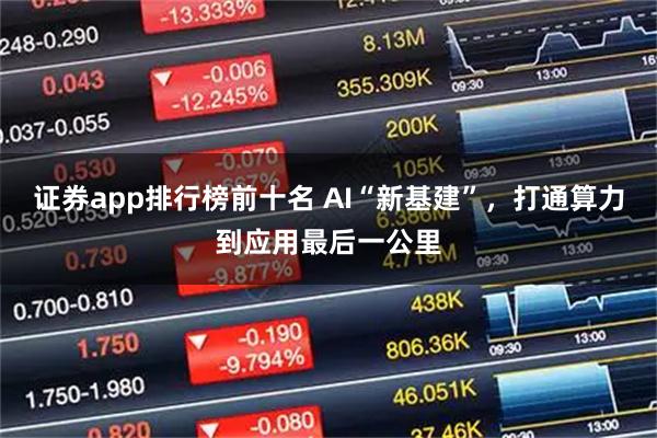 证券app排行榜前十名 AI“新基建”,打通算力到应用最后一公里
